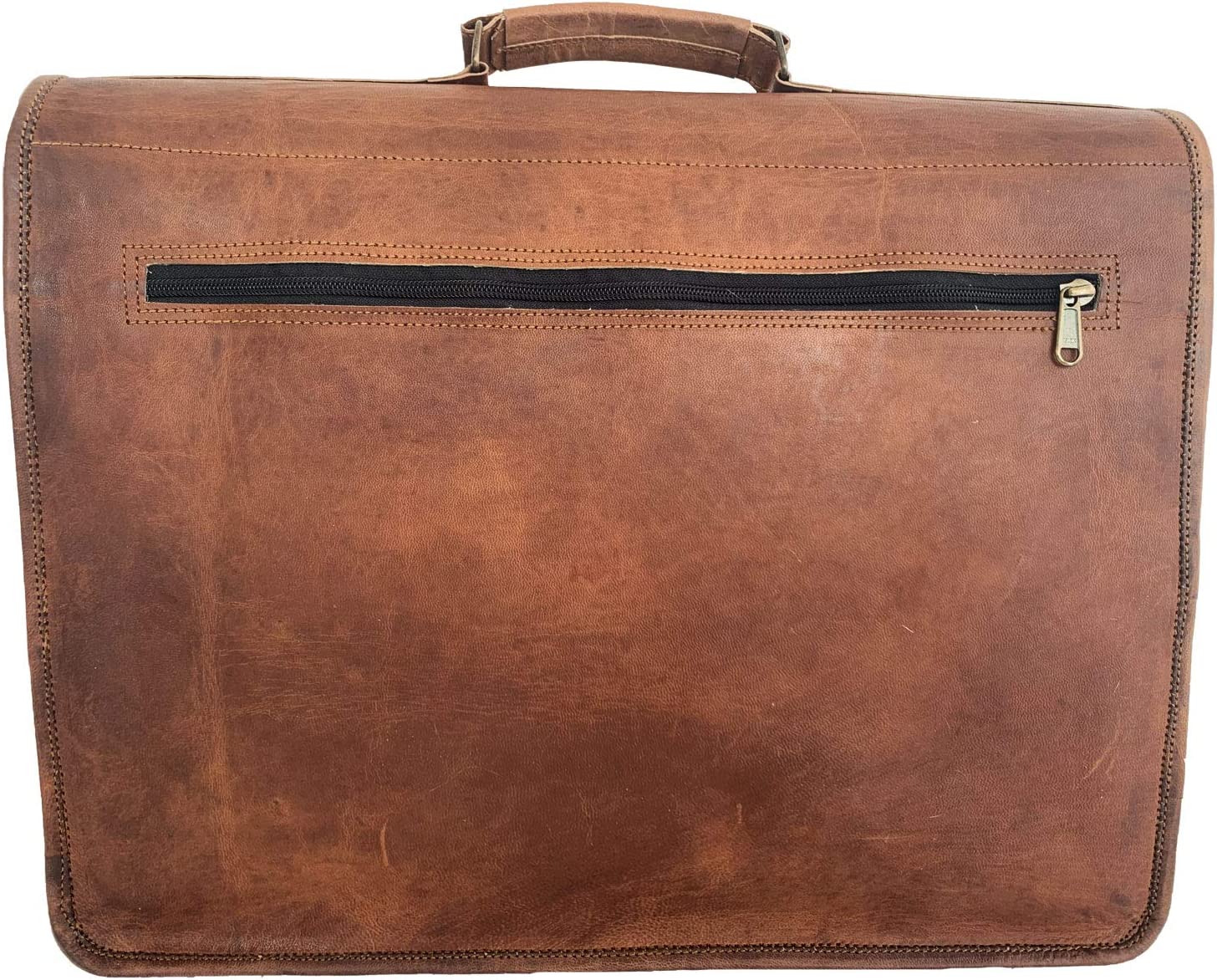 KPL 18 INCH Leather Briefcase Laptop Messenger bag best computer satchel Handmade Bags for men and women - Image 5